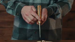 Roselli Hunting Knife Full Tang, With Firesteel Up Close