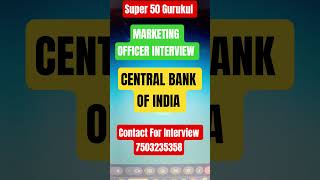 CENTRAL BANK OF INDIA MARKETING OFFICER INTERVIEW CLASS | FOREGIN EXCHANGE OFFICER MOCK INTERVIEW