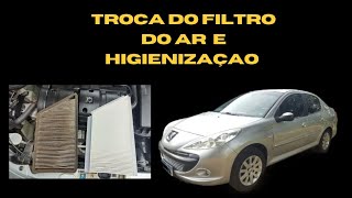 Troca de filtro e higienizaçao do ar condicionado do Peugeot 207 passion.