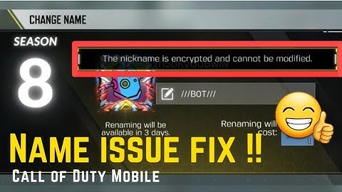 Nickname is encrypted and cannot be modified | CODM | Name issue fix