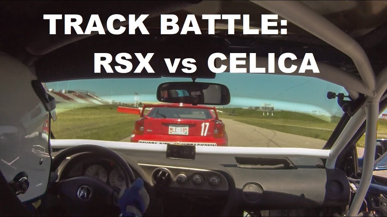 Acura RSX Type S vs. Toyota Celica GTS -  Race Cars Battle on the Race Track!