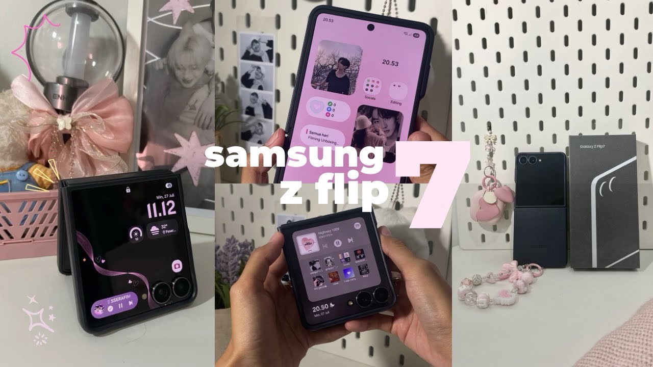 Samsung Z Flip 7🎀🌸 unboxing, set up, accesories haul, cam + vlog test (jet black, 512GB)⋆𐙚₊˚⊹♡