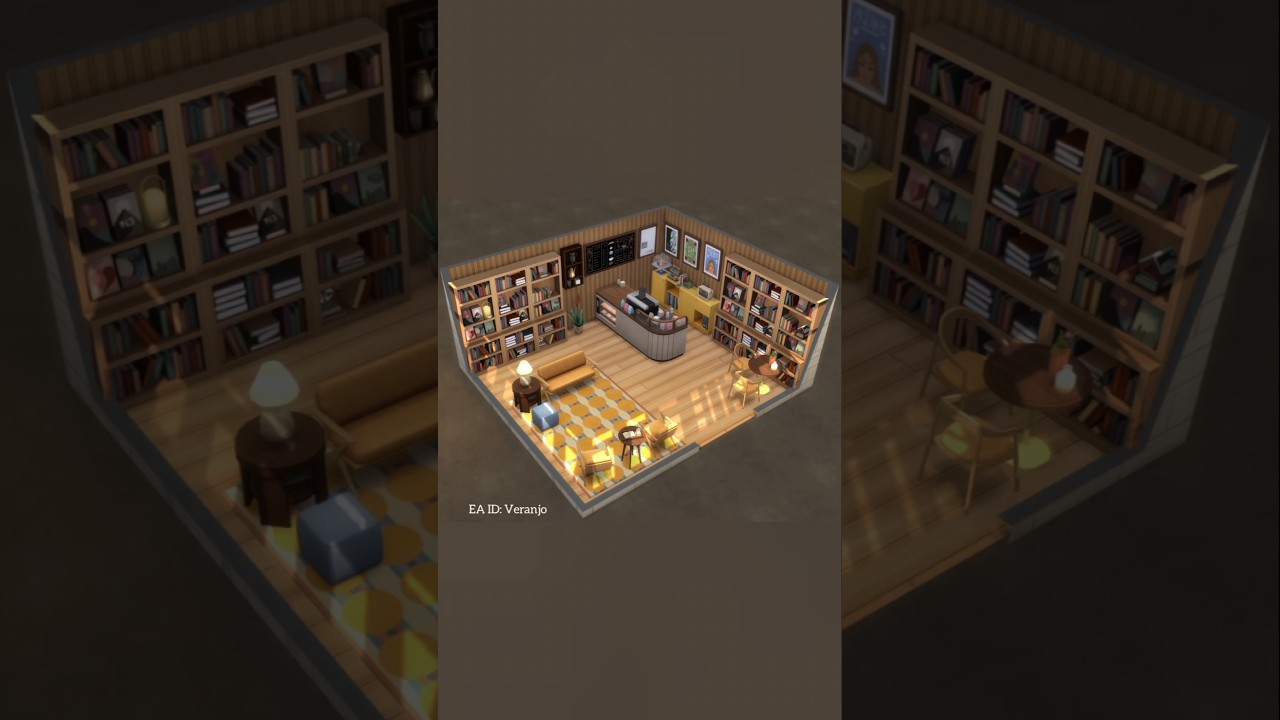 Book café ☕ 📖 The Sims 4 limited pack small business stop motion build 