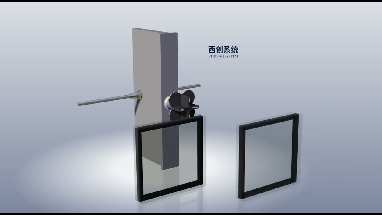 3D animation demonstration of curtain wall system of T shaped refined steel point type plum blossom