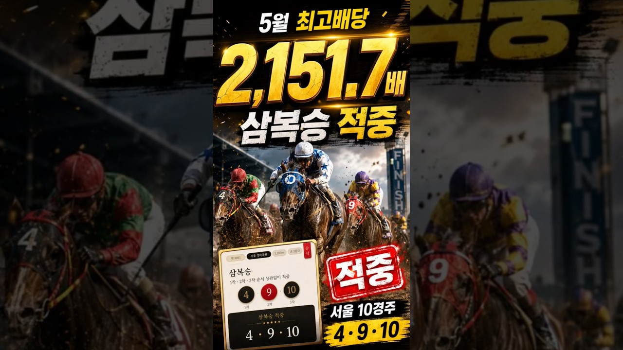 삼복승 2151배! 다시 보는 5월 레전드 경주  #경마 #쇼츠