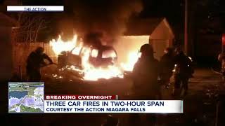 Authorities investigating three car fires within a two hour span in Niagara Falls. Are they linked?