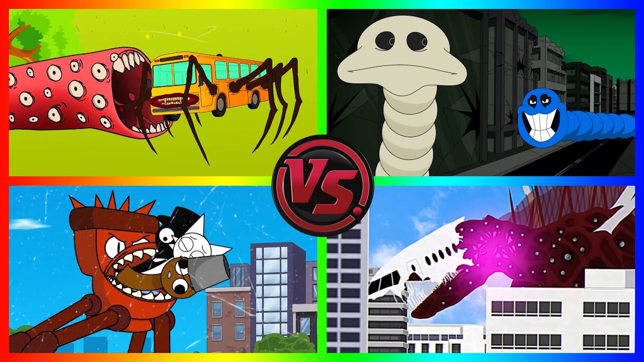 Hungry Snake vs Big Worm?! Train Eater vs Bus Eater | Sprunki Toilet Eater & Infected Sky