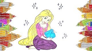 Disney Princess - Rapunzel (Tangled) Coloring Book Pages / Colouring Pages for Kids