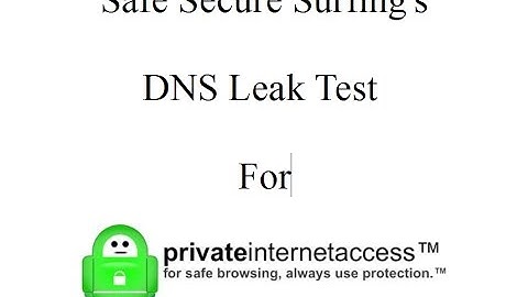 Private Internet Access DNS Leak Test