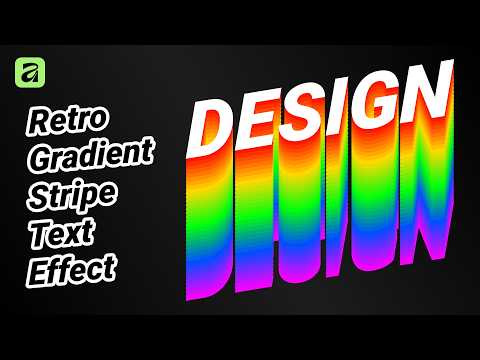 Retro Gradient Stripe Text Effect Tutorial Using the Blend Tool in Affinity