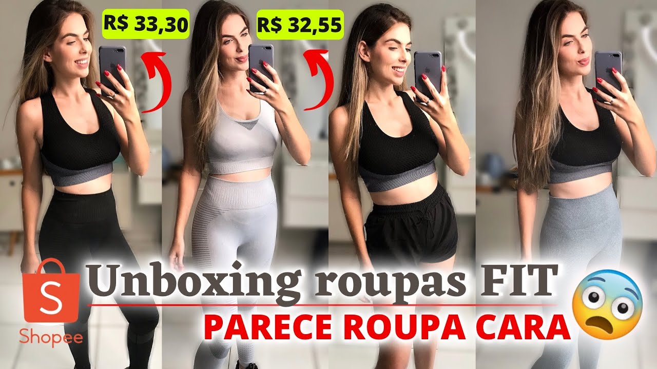 UNBOXING COMPRAS ROUPAS FIT PARA ACADEMIA BARATEX | SHOPEE | INGRID LORRANE