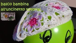 Basco per bambina all'uncinetto tutorial - YouTube