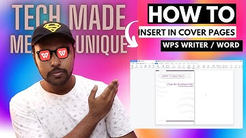 How to insert in cover pages wps office writer | how to create front page in wps office