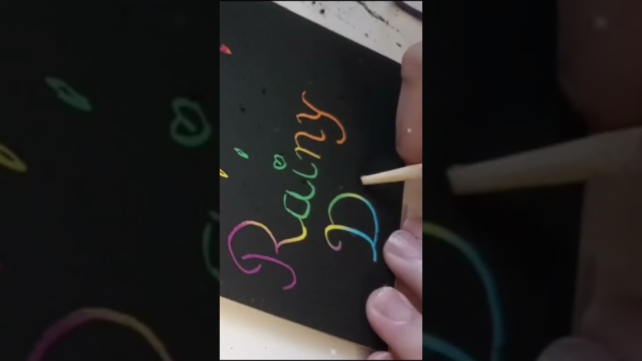 Asmr Pintar  en papel negro arcoiris. (video completo en el canal)