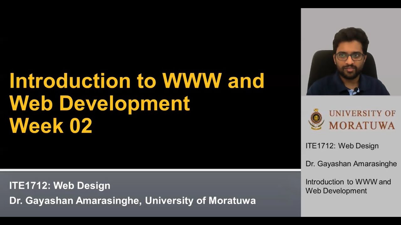 Week 02 - Introduction to WWW and Web Development - YouTube