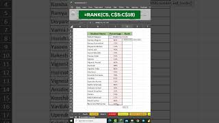 Excel RANK Function Trick You Should Know! #excel #shorts #exceltips #exceltricks