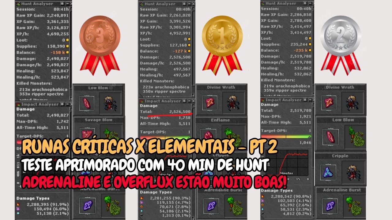 Runas Tibia TIBIA - RUNAS CRÍTICAS X ELEMENTAIS PT 2 | 40 MIN DE HUNT| RUNAS ...