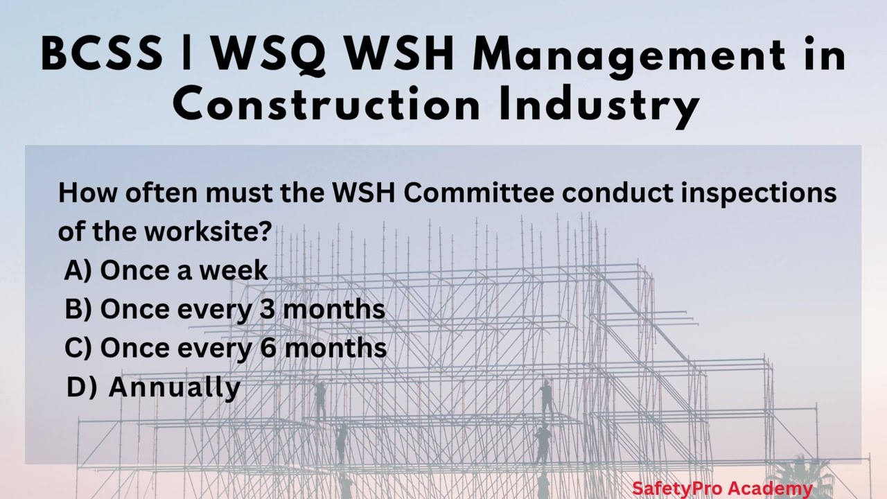 BCSS Course Question – Safety Supervisor Exam Singapore