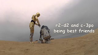 R2D2 and C3PO being best friends for 3 minutes straight