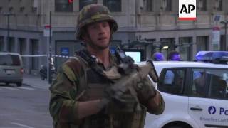 Raw: Suspect Shot after Explosion in Brussels