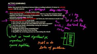Study and Learning Skills: Active Learning (Part 2)