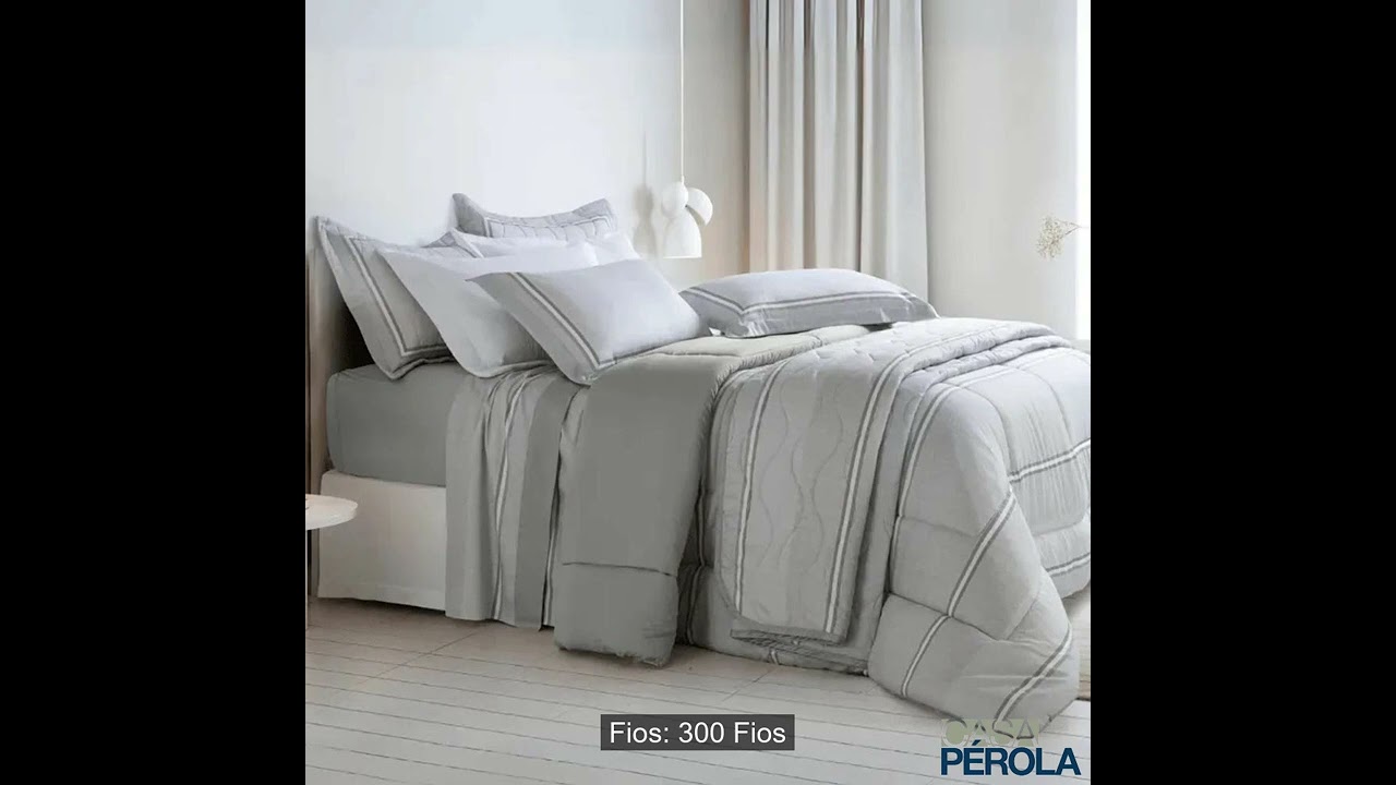 JOGO DE CAMA SOLTEIRO 300 FIOS SATINÉE ESTAMPADO THOM - KACYUMARA