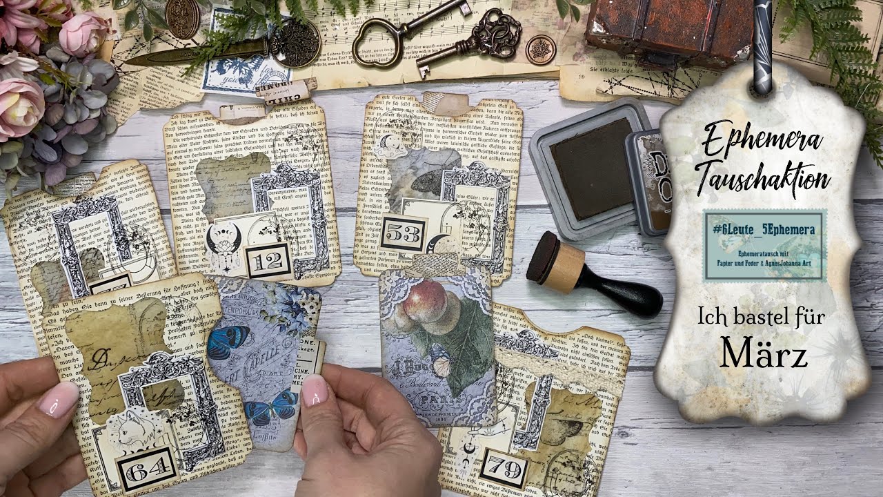 Junk Journal / deutsch / Pocket mit Fenster und Journaling Card / 