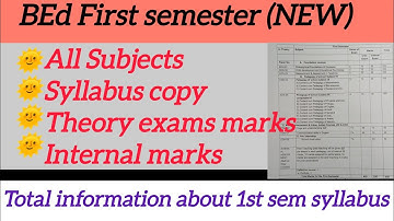 BEd First semester Subjects &Marks|All subjects syllabus copy and units sub topics|#bedexam