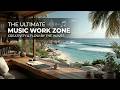 Calm ocean work zone | Deep work session with tropical beach waves and ambient work music