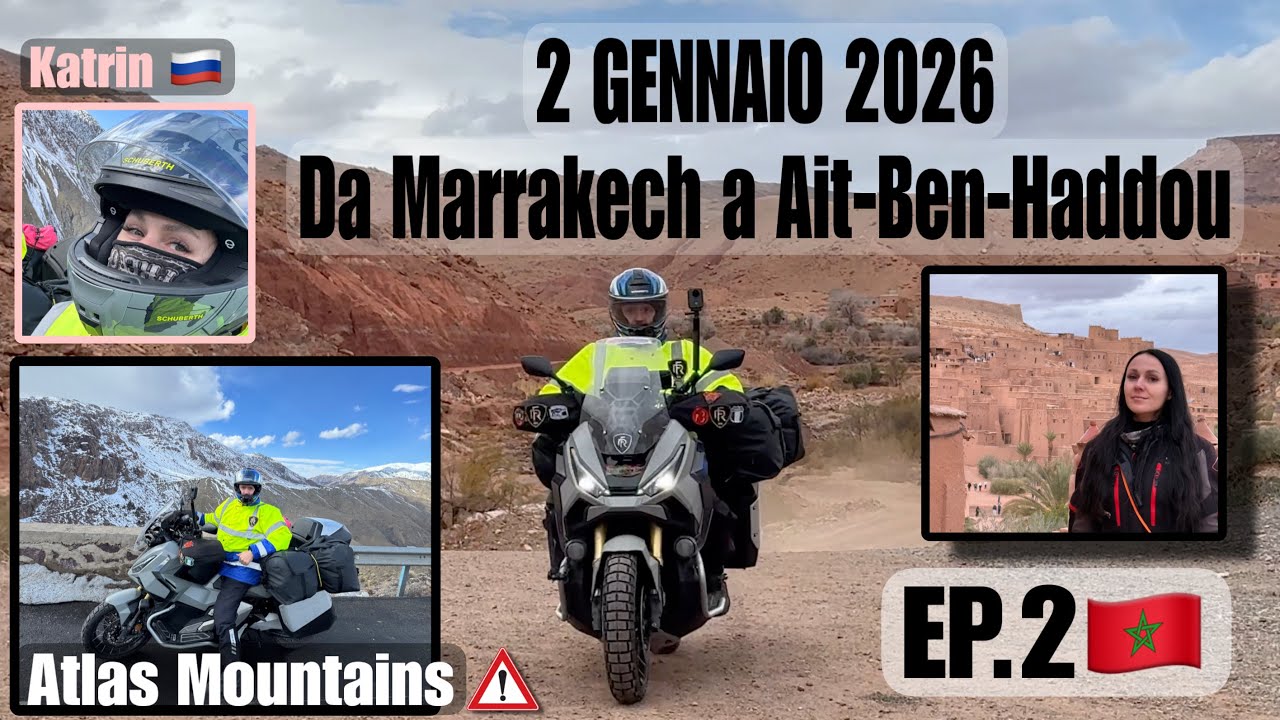 Attraversiamo pericolosamente le montagne innevate del Marocco fino a Ait Ben Haddou EP2🇲🇦