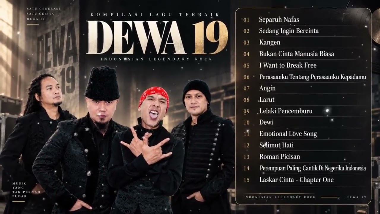 Dewa 19 Full Album   Lagu Terbaik \u0026 Hits   Kangen, Separuh Nafas, Dewi, Roman Picisan