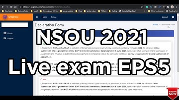Live Exam Online EPS5 Nsou 2021 | Netaji Subhas Open University