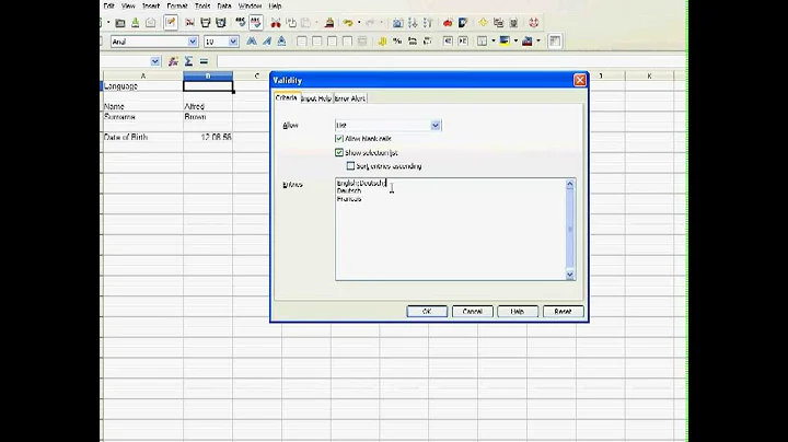 Multi-Language Spreadsheet In Excel, Openoffice or Libreoffice using Hlookup