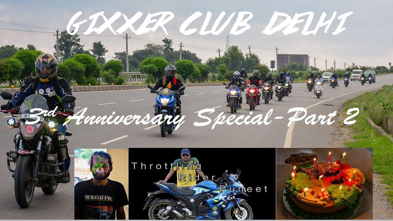 SUZUKI GIXXER CLUB DELHI(GCD) 3RD ANNIVERSARY SPECIAL-PART 2|POOL PARTY|CAKE CUTTING|FUN VLOG