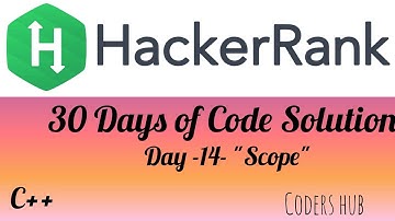 Day -14- "Scope" Hackerank Coding Solution |Programming for beginners| Coding for Beginners