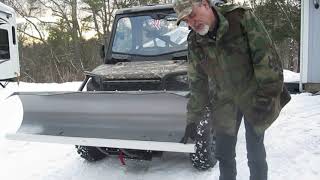 Plowing snow with PVC pipe on blade edge on my 2021 Polaris Ranger