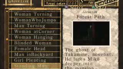 Fatal Frame Ghost List