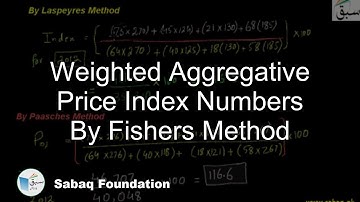 Weighted Aggregative Price Index Numbers By Fishers Method, Statistics Lecture | Sabaq.pk