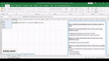 How to COUNTIF with Multiple Criteria in the Same column in Excel
