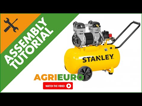 STANLEY DST 240/8/50 Silenced Wheeled Electric Air Compressor - Assembly tutorial
