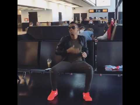 Tekno dancing  at  Denmark airport