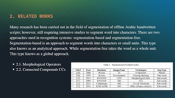 Off-Line Arabic Handwritten Words Segmentation using Morphological Operators