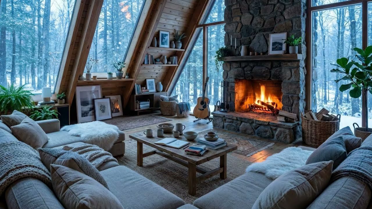 10 Часов Тёплого Фортепиано при Свечах с Снежным Видом для Расслабления и Фокуса 🕯️❄️