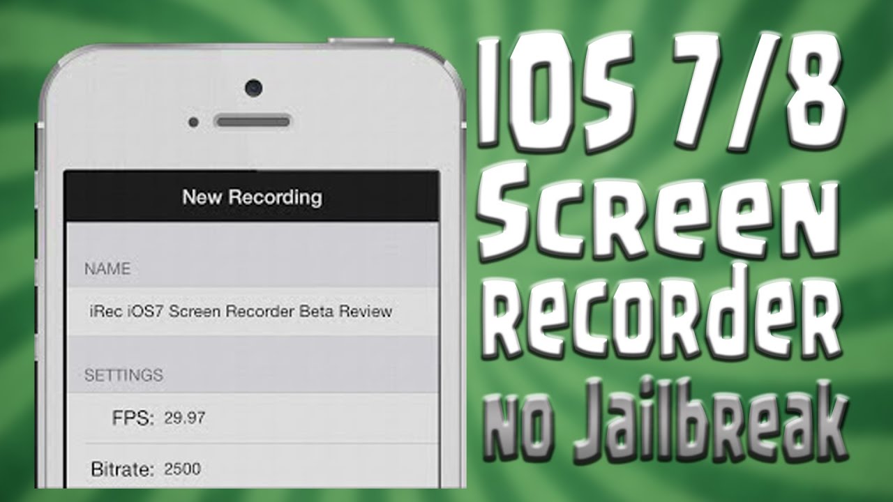 How To Record iOS 7/8 Screen [NO JAILBREAK] iPhone,iPod,iPad - iRec [HD]