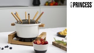 Princess 173030 Fondue Pure White – Bamboo Housing - Volume 1.5 liter
