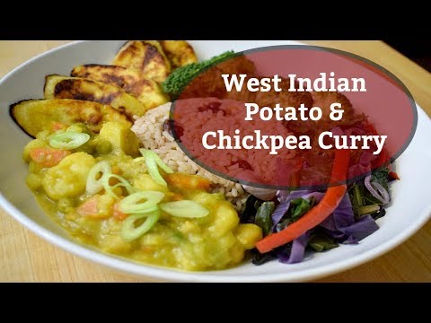 West Indian Potato & Chickpea Curry|Solo Budget-Vegan
