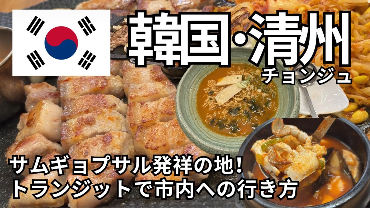 【韓国🇰🇷清州チョンジュ】トランジットだけで本場のサムギョプサルを食べに行く！空港から市内までの行き方を解説｜女ひとり旅Vlog