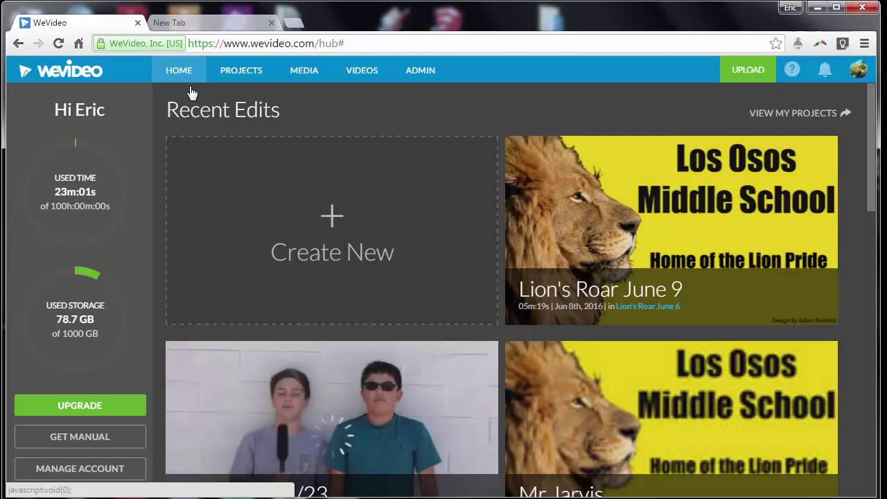 WeVideo Classroom Edition - Files & Projects