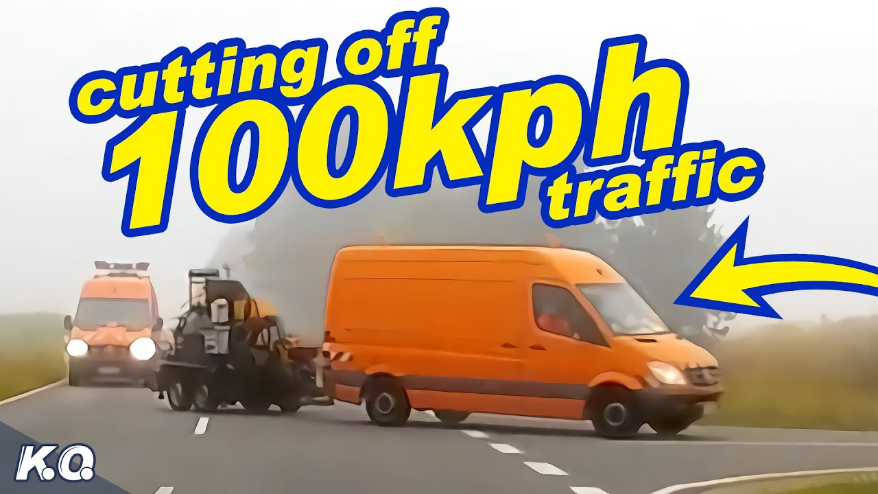 Cops blocked off | near deadly Passes | Car crashed into Bank || K.O. Dashcam #60 ||