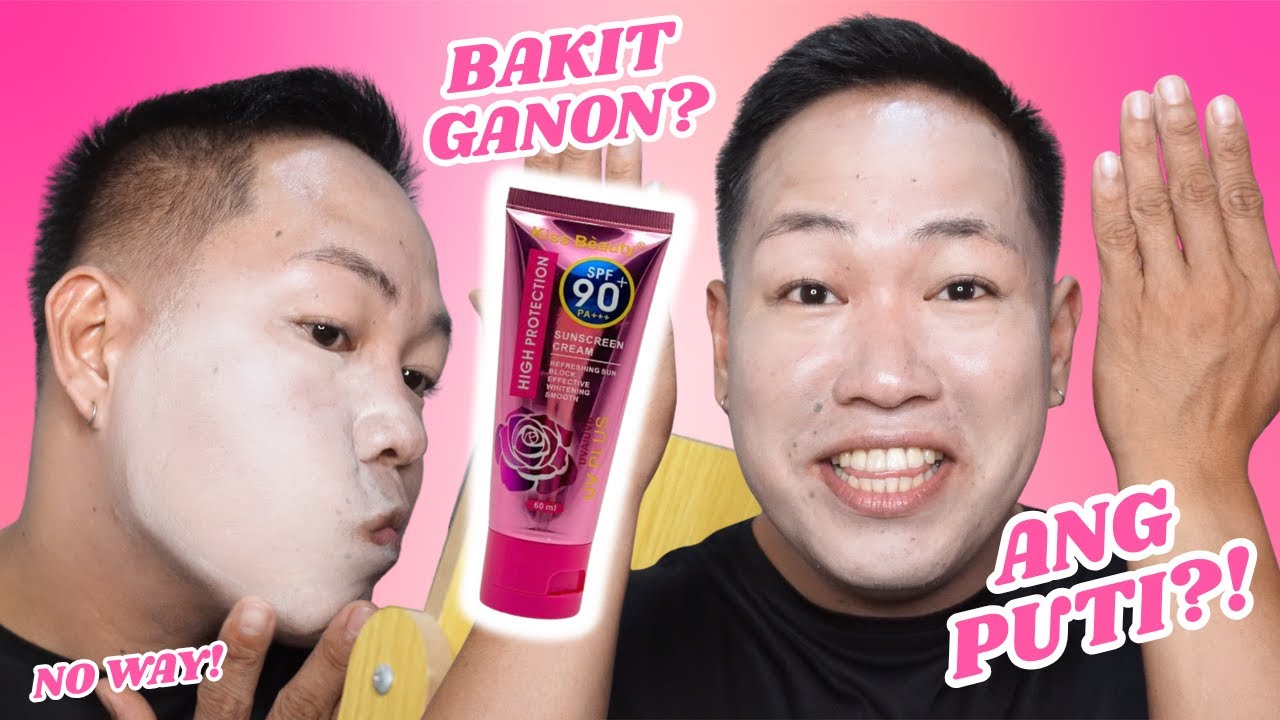 TRYING AGAIN THIS KISS BEAUTY SUNSCREEN SPF 90+ - HONEST REVIEW!   BAKIT NAMAN GANITO, WHITE LADY!?